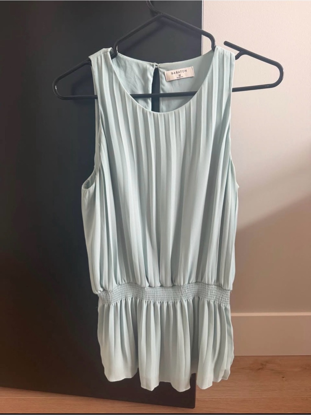 Babaton Pleated Sleeveless Tunic in Mint